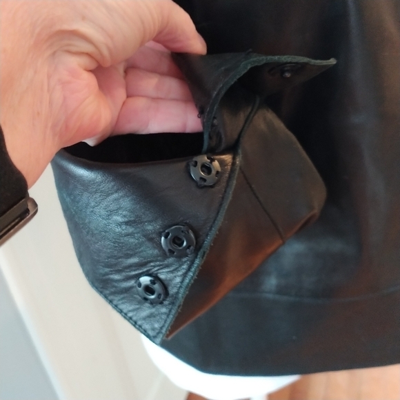Andrew Marc New York Black Soft Leather Snap front Jacket S - Picture 7 of 12